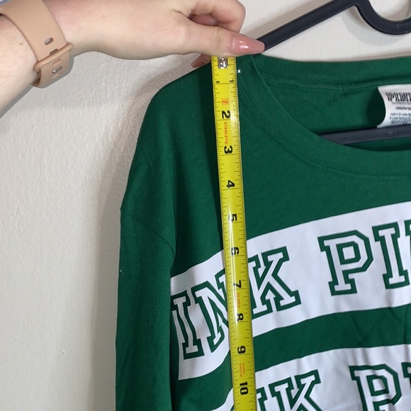 🍂Long sleeve green PINK crop top! - Picture 3 of 6